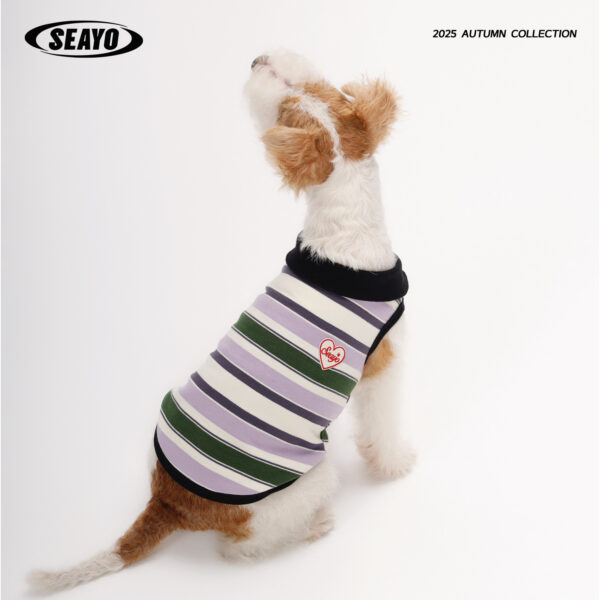 SEAYO Striped Polo Dog Vest Stylish Pet Shirt for Small and Medium Dogs
